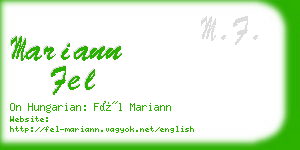 mariann fel business card